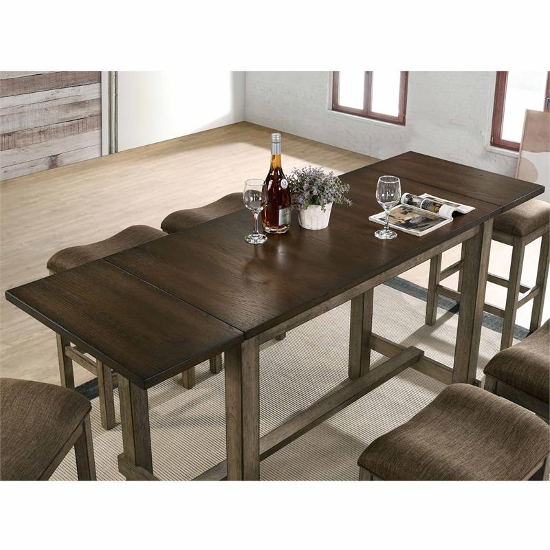 Furniture of America Gorse Rustic Wood 5-Piece Counter Dining Set in Chestnut