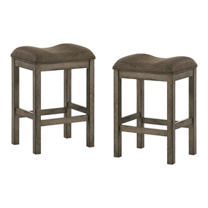 Furniture of America Gorse Wood Saddle Counter Stool in Chestnut (Set of 2)