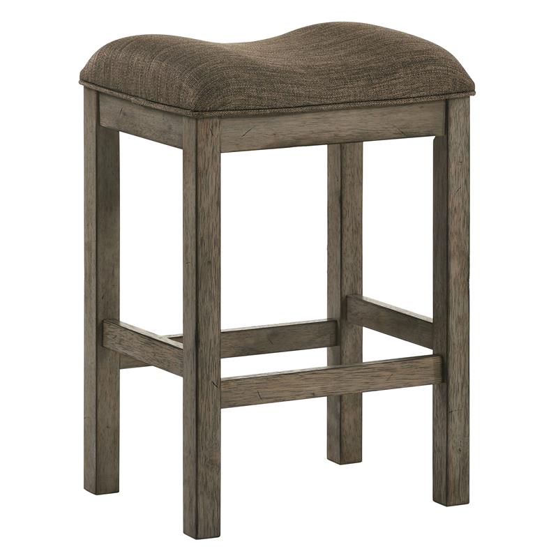 Furniture of America Gorse Wood Saddle Counter Stool in Chestnut (Set of 2)