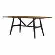 Furniture of America Kapok Solid Wood 7-Piece Dining Table Set in Oak and Black