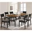 Furniture of America Kapok Solid Wood 7-Piece Dining Table Set in Oak and Black