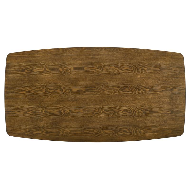 Furniture of America Kapok Solid Wood Rectangle Dining Table in Oak and Black