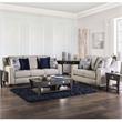 Furniture of America Brill Transitional Fabric Nailhead Loveseat in Light Gray