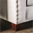 Furniture of America Brill Transitional Fabric Nailhead Loveseat in Light Gray