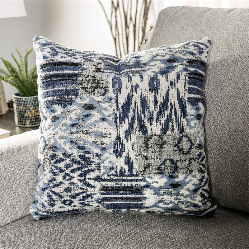 Furniture of America Brill Transitional Fabric Nailhead Sofa in Light Gray