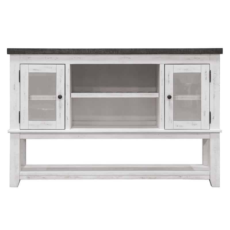 Furniture of America Muschamp Solid Wood Multi-Storage Server in Gray