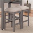 Furniture of America Ficus Wood Padded Counter Height Stool in Gray (Set of 2)
