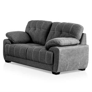 furniture of america egyn transitional fabric upholstered loveseat in dark gray