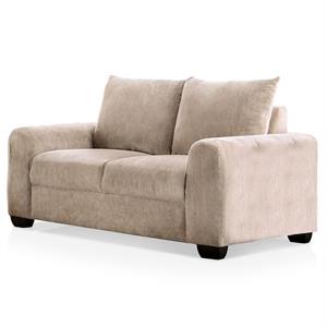 furniture of america pryna contemporary chenille upholstered loveseat in beige