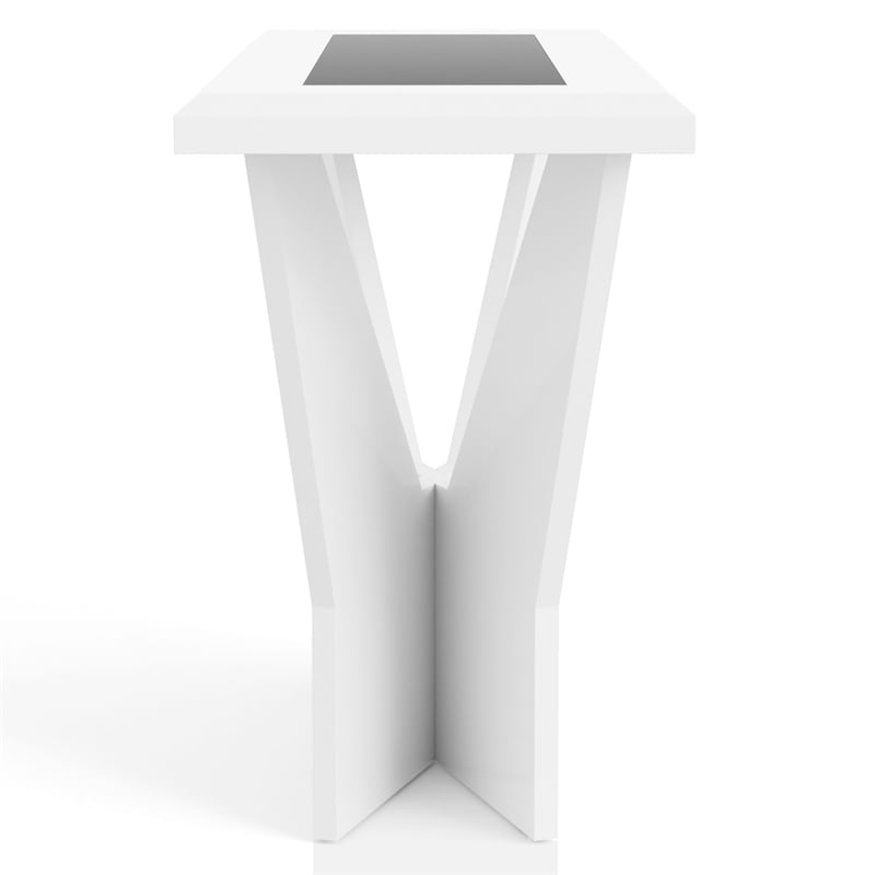 Furniture of America Avens Contemporary Wood Geometric Sofa Table in White