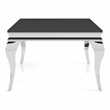 Furniture of America Alang Glam Glass Top Coffee Table in Black and Silver