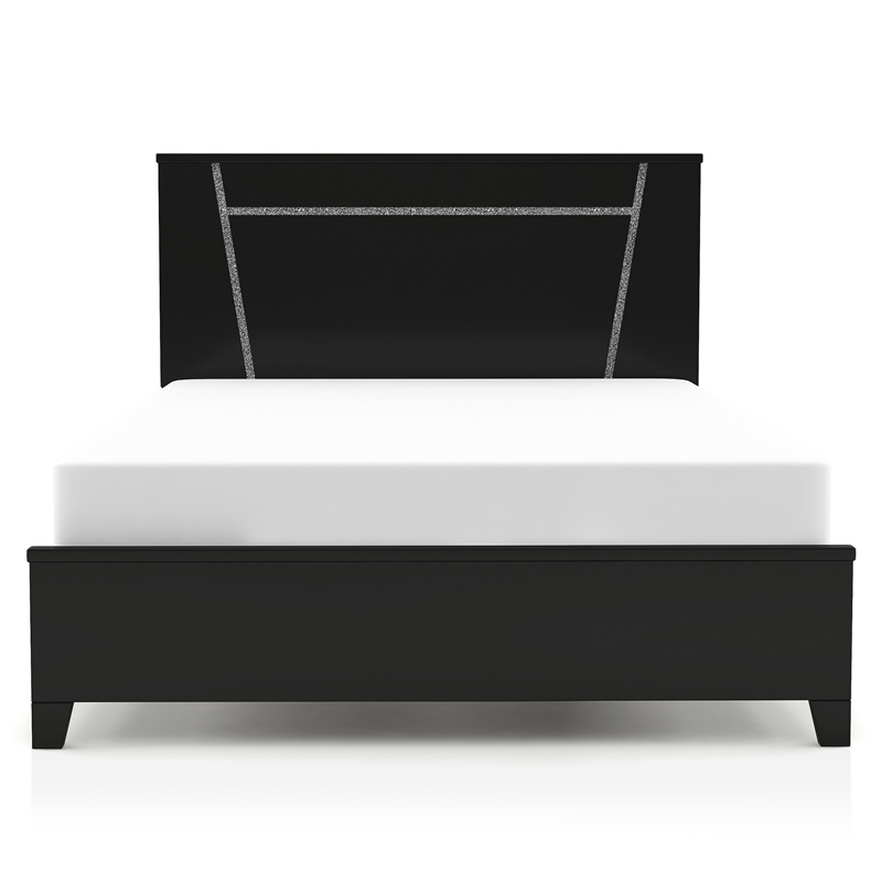 Furniture of America Murvy Contemporary Wood Platform Cal King Bed in Black