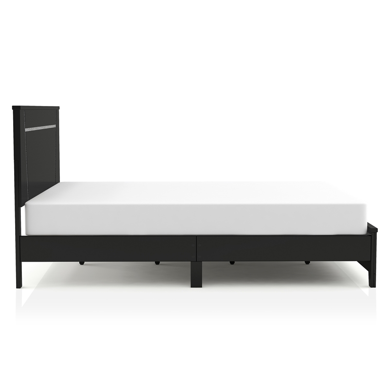 Furniture of America Murvy Contemporary Wood Platform Cal King Bed in Black