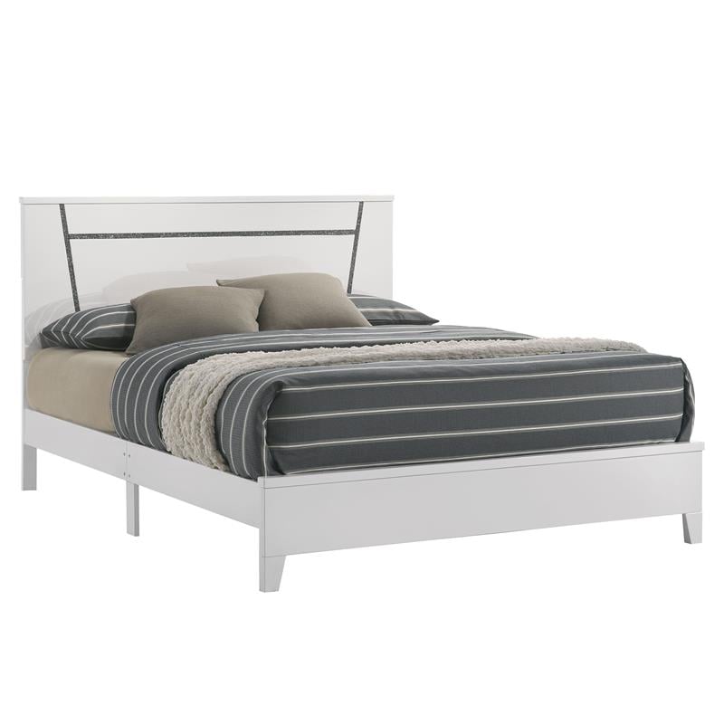 Furniture of America Murvy Contemporary Wood Platform Cal King Bed in White