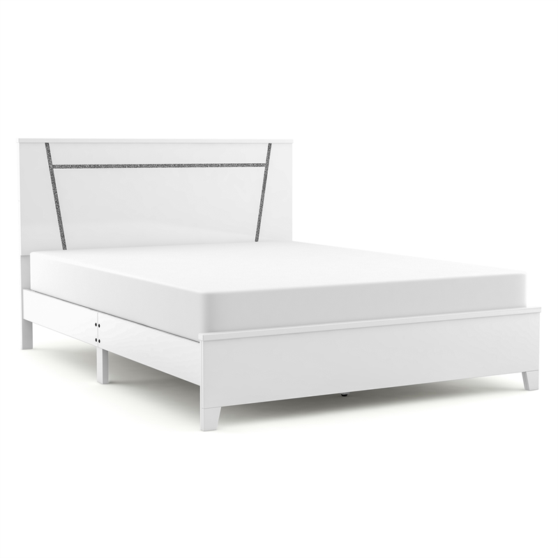 Furniture of America Murvy Contemporary Wood Platform Cal King Bed in White