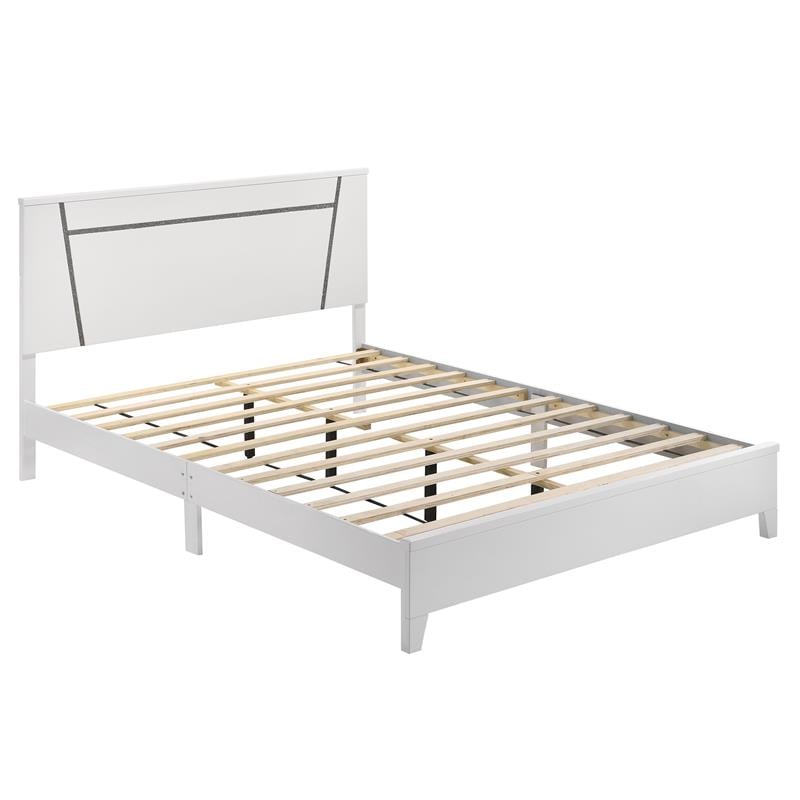 Furniture of America Murvy Contemporary Wood Platform Cal King Bed in White