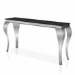 Furniture of America Alang Glam Glass Top Sofa Table in Black and Silver