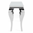 Furniture of America Alang Glam Glass Top Sofa Table in White and Silver