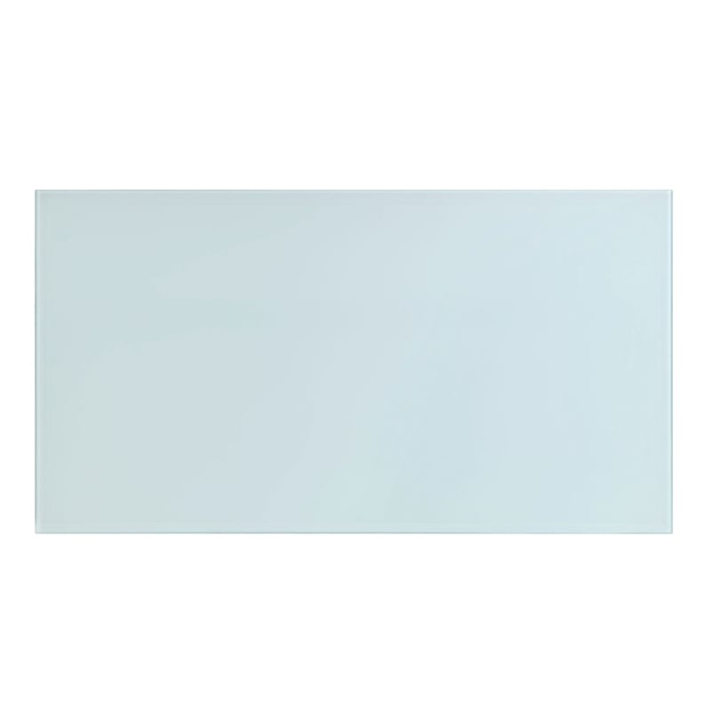 Furniture of America Alang Glam Glass Top Sofa Table in White and Silver