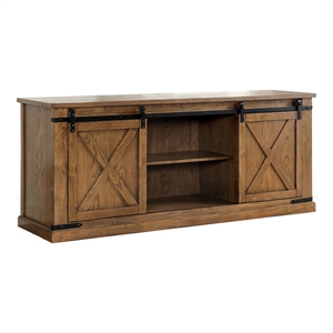 Furniture of America Birch Wood 72&quot Length TV Stand in Dark Oak