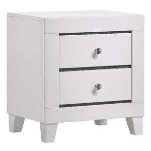 furniture of america murvy contemporary solid wood 2-drawer nightstand in white