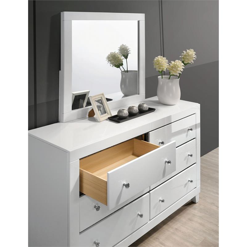 Furniture Of America Murvy Solid Wood 2, White Dresser With Mirror Real Wood