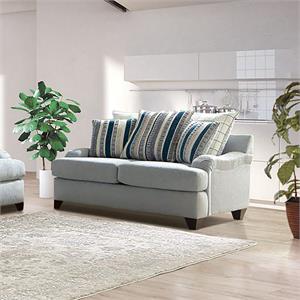 furniture of america furze transitional chenille upholstered loveseat in gray