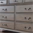 Furniture of America Damos Solid Wood 9-Drawer Dresser in Gray