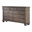 Furniture of America Damos Solid Wood 9-Drawer Dresser in Gray