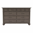 Furniture of America Damos Solid Wood 9-Drawer Dresser in Gray