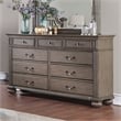 Furniture of America Damos Solid Wood 9-Drawer Dresser in Gray