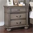 Furniture of America Damos Solid Wood 3-Drawer Nightstand in Gray