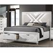 Furniture of America Anaiya Contemporary Wood Cal King Bed with LED in White