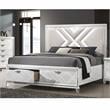 Furniture of America Anaiya Contemporary Wood Queen Bed with LED in White