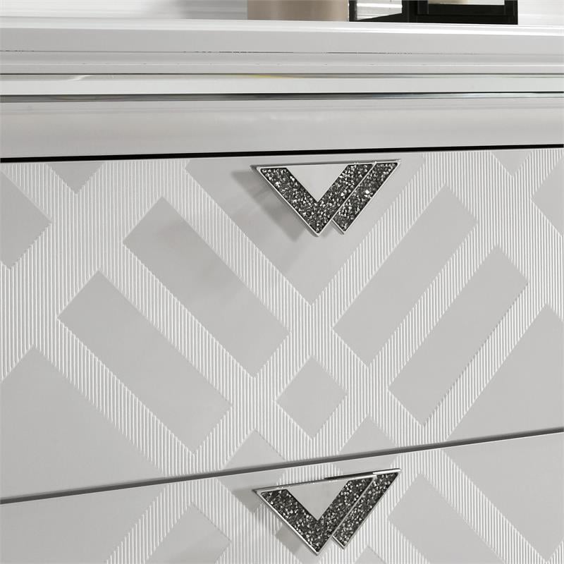 Furniture of America Anaiya Contemporary Solid Wood 6-Drawer Dresser in White