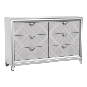 furniture of america anaiya contemporary solid wood 6-drawer dresser in white