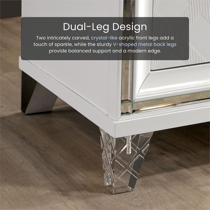 Furniture of America Anaiya Wood 2-Piece Dresser and Mirror Set in White