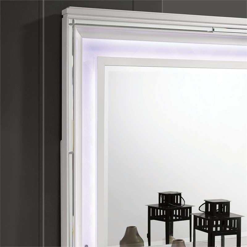 Furniture of America Anaiya Wood 2-Piece Dresser and Mirror Set in White