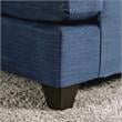 Furniture of America Arjay Contemporary Fabric Upholstered Sectional in Navy