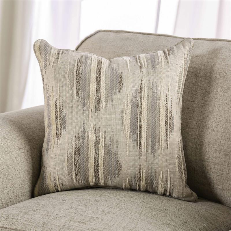 Furniture of America Maggi Transitional Fabric 2-Piece Sofa Set in Cream