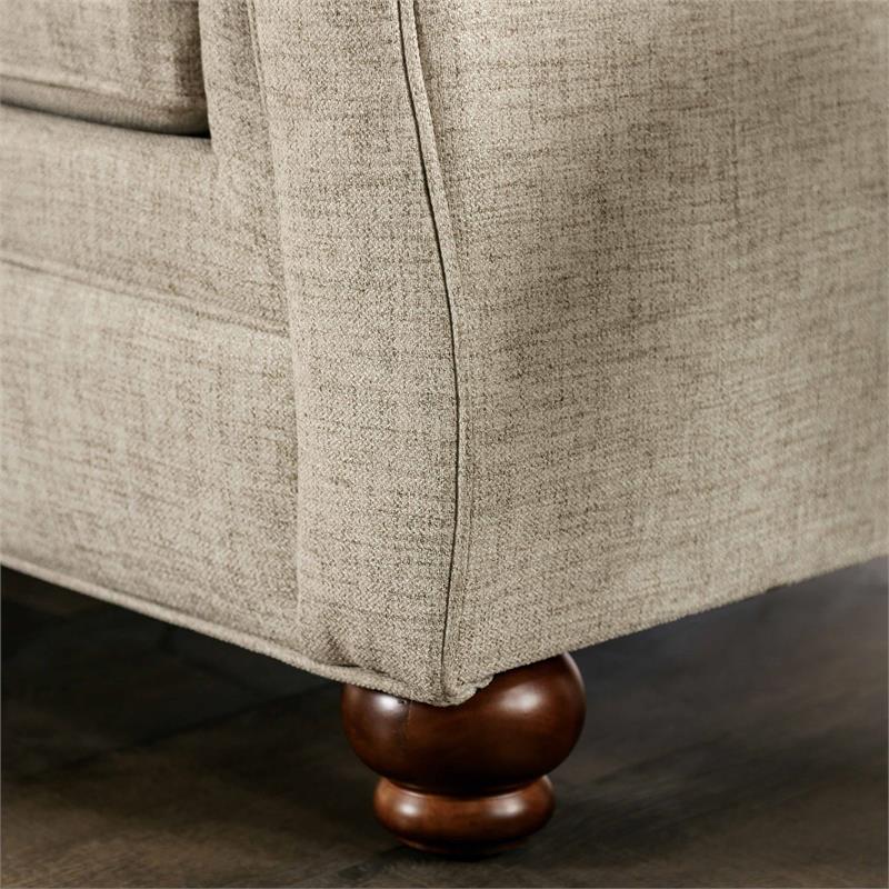 Furniture of America Maggi Transitional Fabric Upholstered Loveseat in Cream