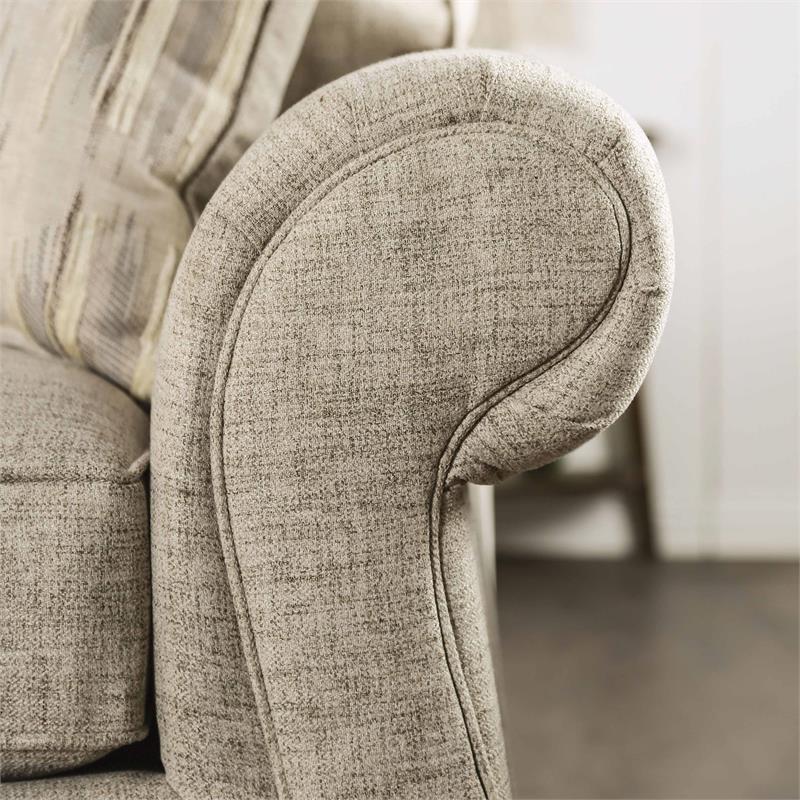 Furniture of America Maggi Transitional Fabric Upholstered Sofa in Cream