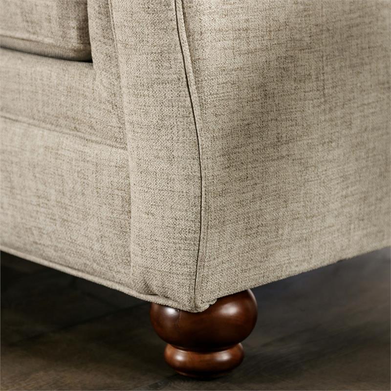 Furniture of America Maggi Transitional Fabric Upholstered Sofa in Cream