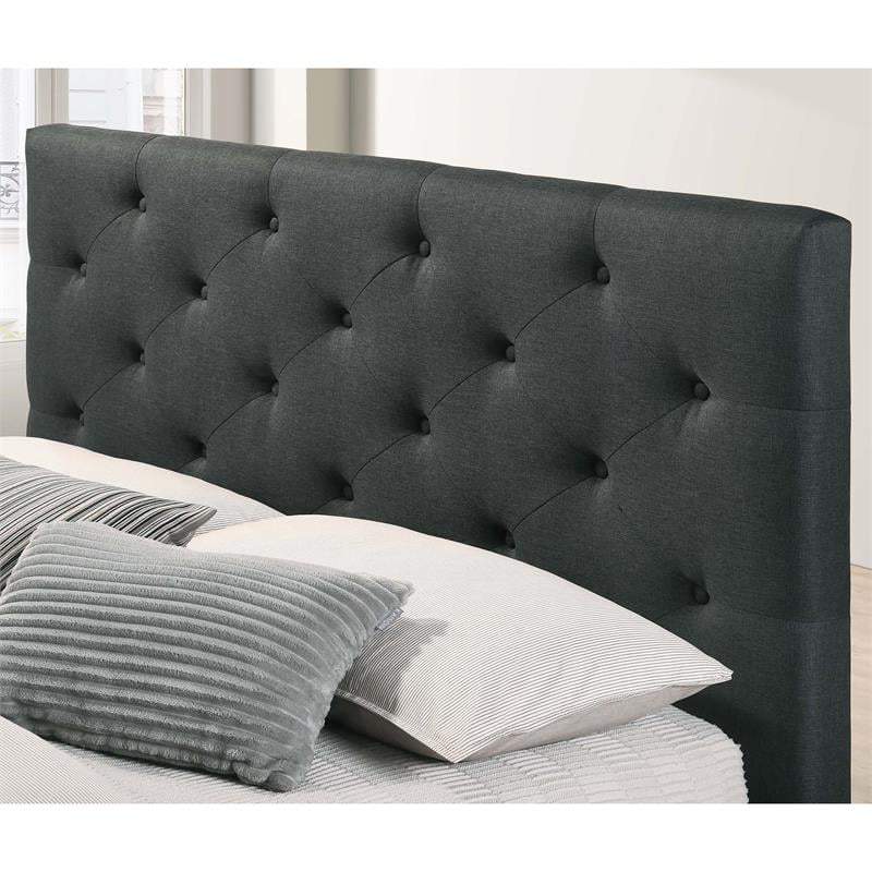 Furniture of America Bethn Transitional Fabric Storage King Bed in Dark Gray