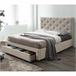 Furniture of America Bethn Transitional Fabric Storage Queen Bed in Beige