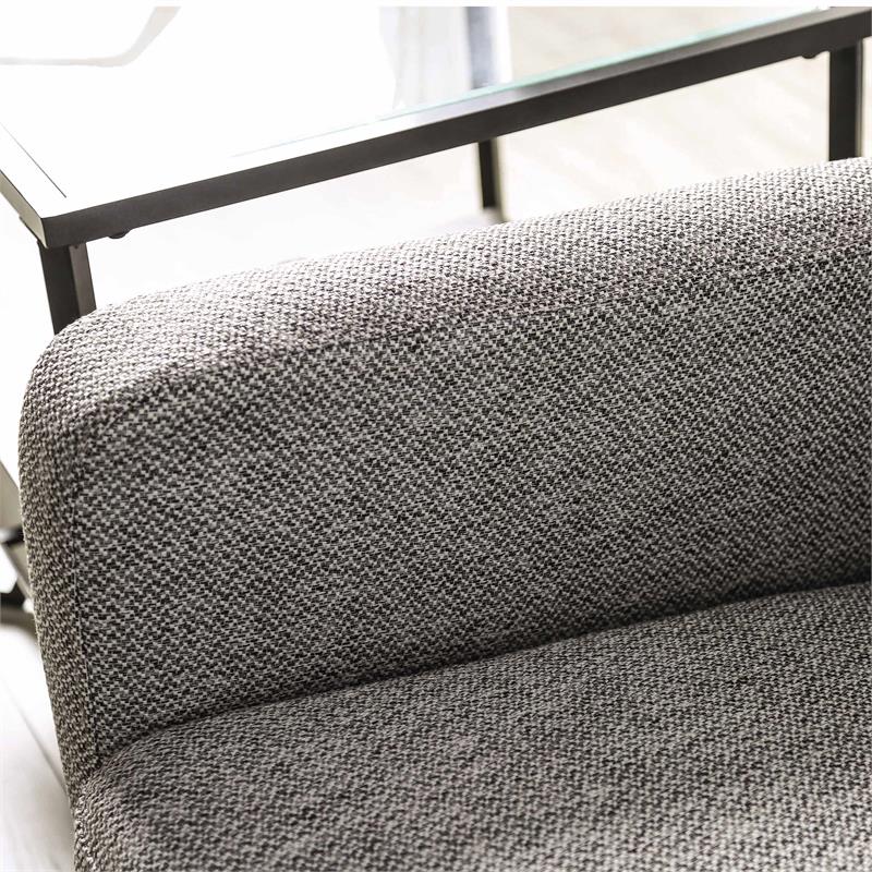 Furniture of America Sheli Mid-Century Modern Fabric Tufted Sectional in Gray