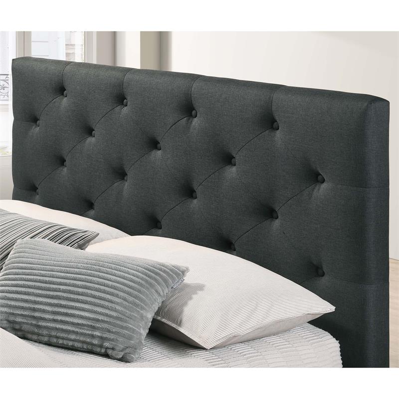 Furniture of America Bethn Transitional Fabric Storage Queen Bed in Dark Gray