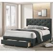 Furniture of America Bethn Transitional Fabric Storage Queen Bed in Dark Gray