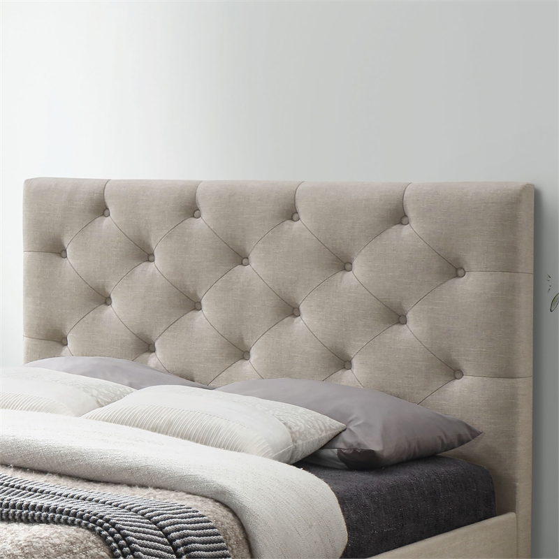 Furniture of America Bethn Transitional Fabric Storage Twin Bed in Beige