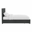 Furniture of America Bethn Transitional Fabric Storage Twin Bed in Dark Gray